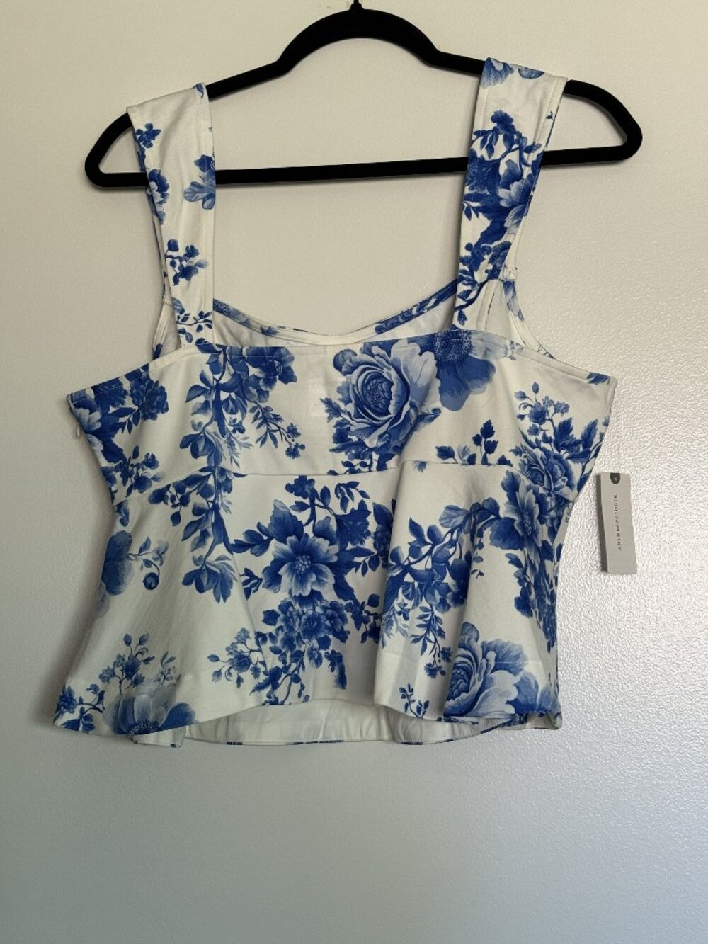 Maeve by Anthropologie Square-Neck Peplum Tank Top XL - Picture 2 of 10